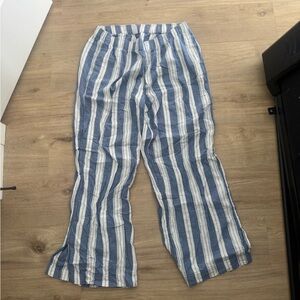 Old Navy Blue and White Striped linen pants